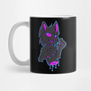 Neon blood cat Mug